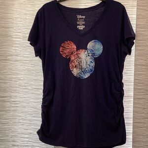 Disney Women's Dark Blue Mickey Mouse Fireworks Tee